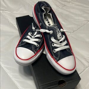 Converse Blue and Red Canvas Sneakers with Classic Design